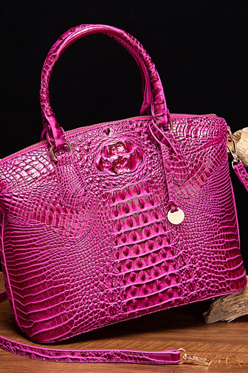 Zita La Belle Elite PU leather handbag with top handles and gold-tone hardware, stylish and spacious for everyday use.