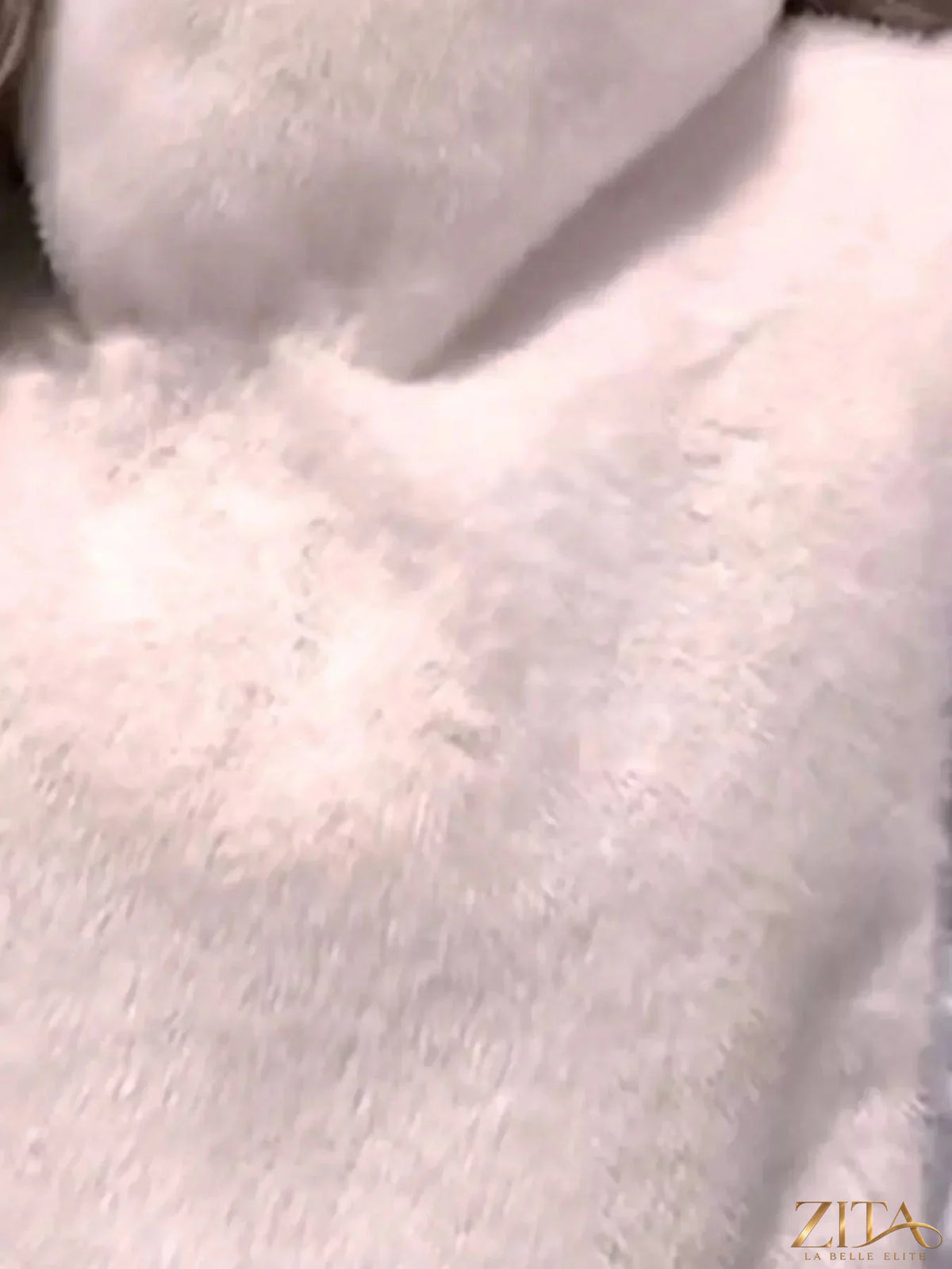 Zita La Belle Elite plush sleeveless turtleneck vest coat, cozy and stylish outerwear with a soft, plush texture and high turtleneck design.