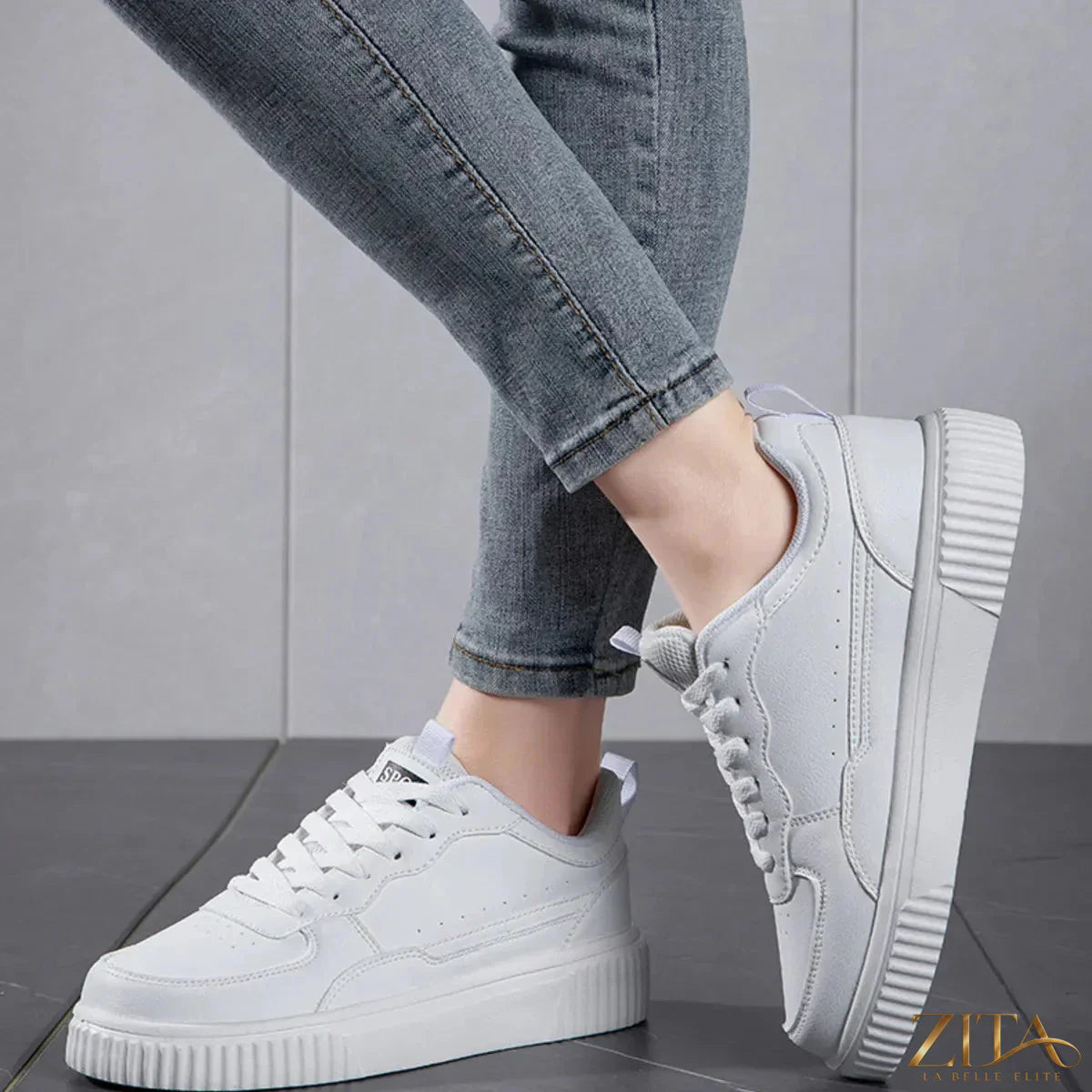 Zita La Belle Elite lace-up contrast platform sneakers with chunky soles and stylish design for casual wear.