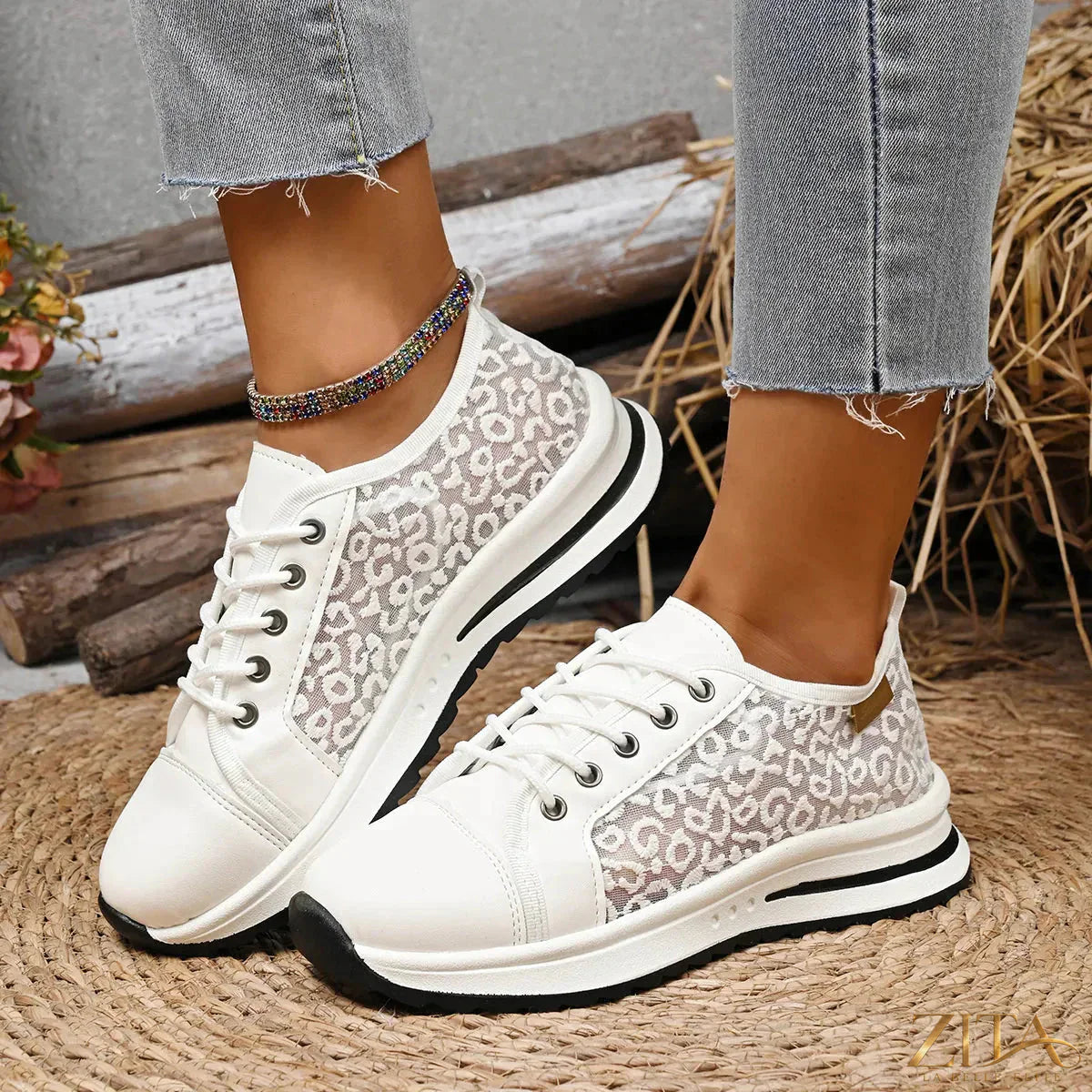 Zita La Belle Elite lace-up platform sneakers with chunky soles and stylish design, perfect for casual and trendy outfits.