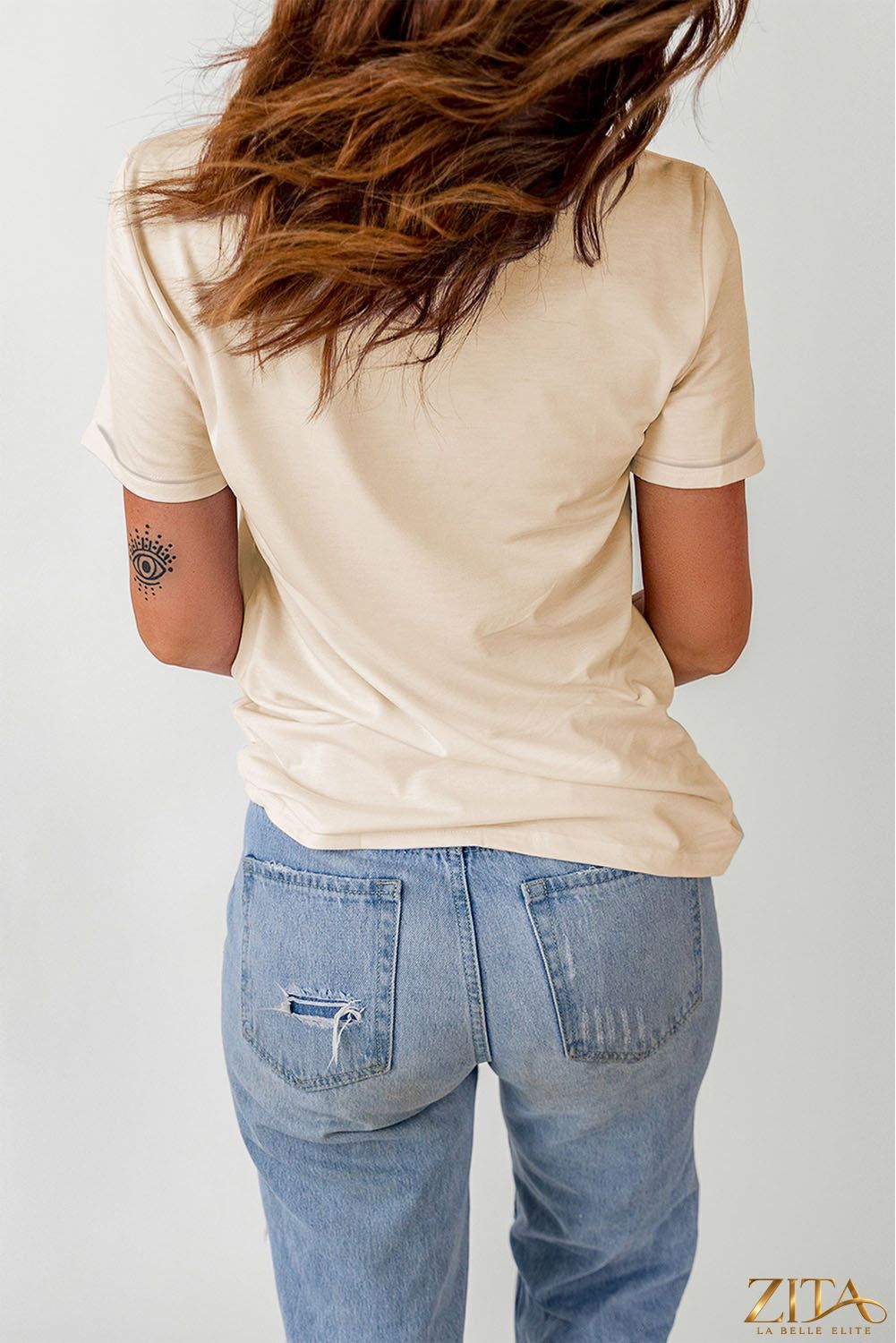 Gray corn letter graphic cuffed T-shirt by Trendsi featuring a bold corn design on soft, casual fabric.