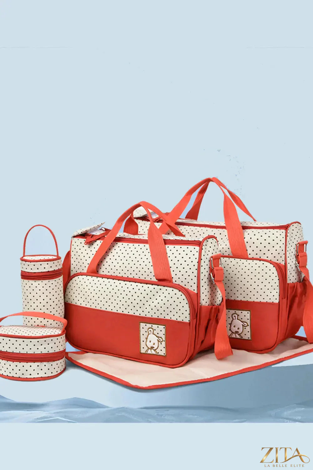 Zita La Belle Elite Oxford Cloth Contrast 4 Piece Bag Set showing stylish bags with contrasting accents and durable fabric.