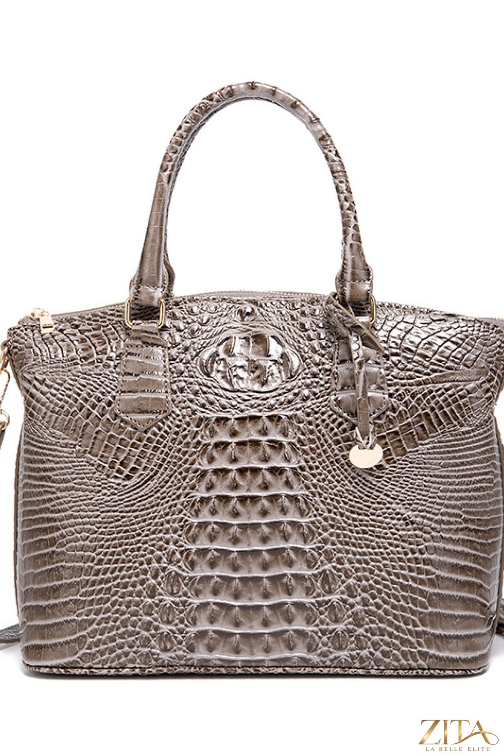 Zita La Belle Elite PU leather handbag featuring a sleek design with top handles and gold-tone hardware.