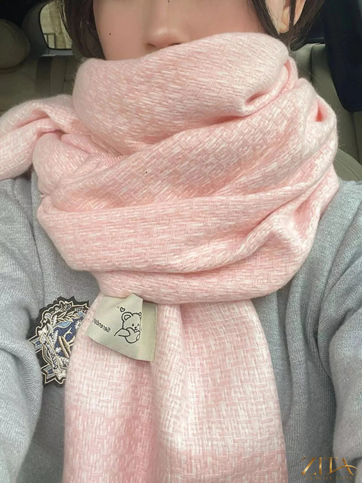 Zita La Belle Elite raw hem scarf in soft fabric with unfinished edges, stylish accessory for casual or elegant outfits.