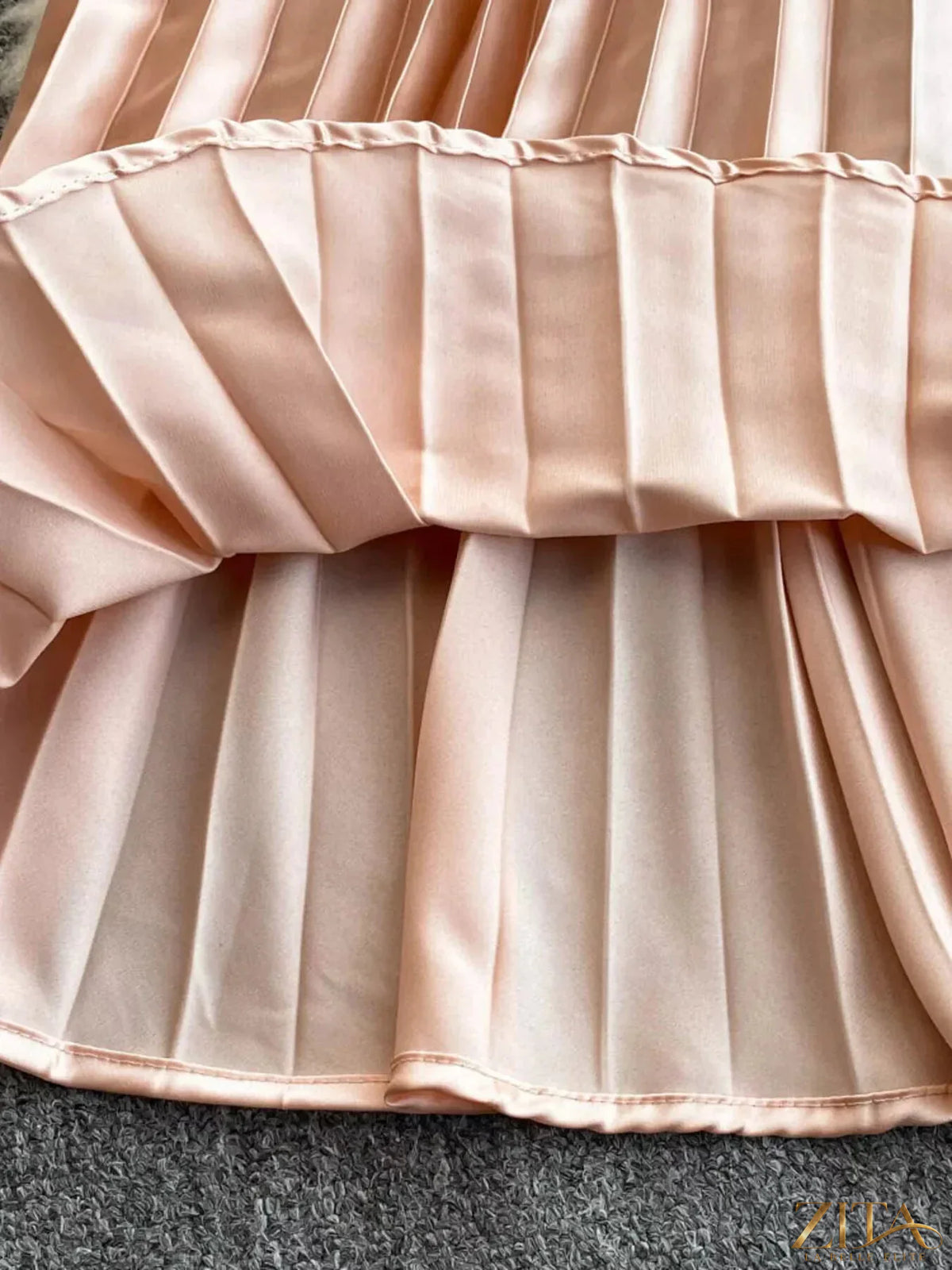 Zita La Belle Elite halter neck pleated maxi dress with flowing fabric and elegant design, perfect for formal occasions.