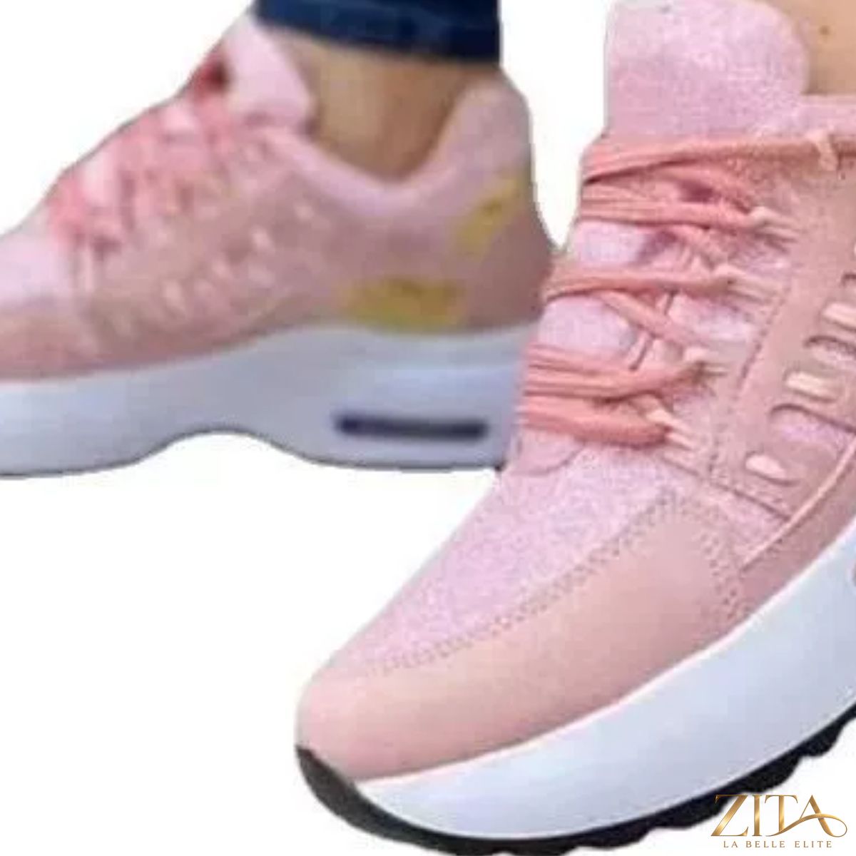 Zita La Belle Elite lace-up round toe sneakers with white soles and stylish design, perfect for casual wear.