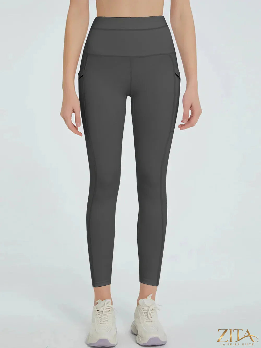 High waist active leggings from Trendsi, featuring a snug fit and stretchy fabric for comfortable workout wear.