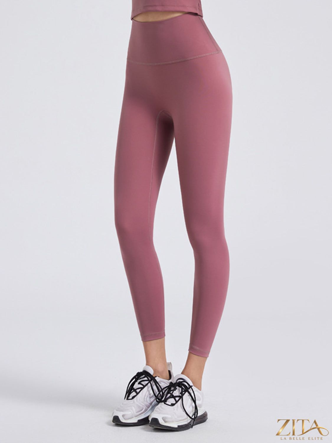 Zita La Belle Elite wide waistband sports leggings in black, stretchy fabric, designed for active wear and comfort.