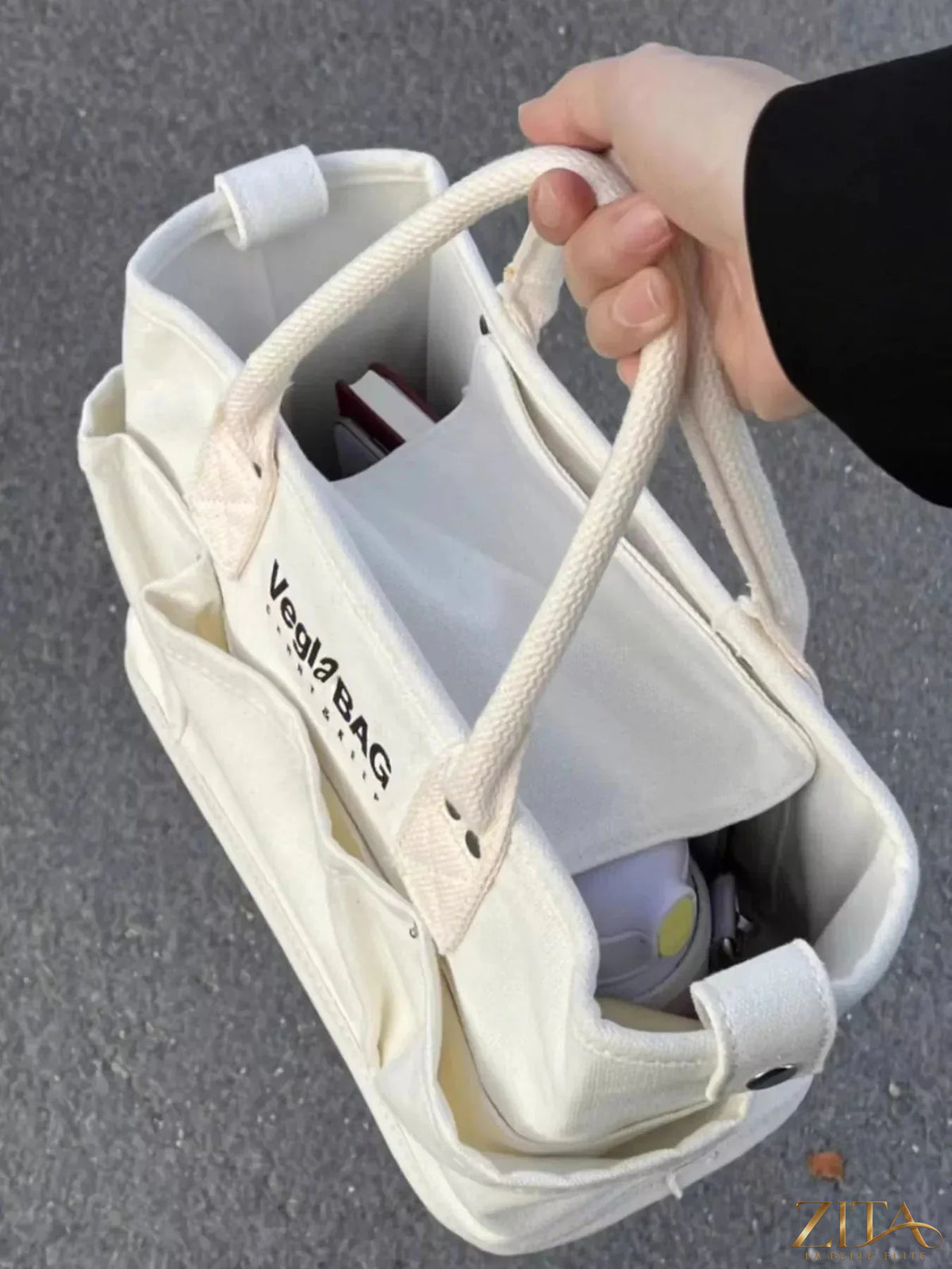 Zita La Belle Elite multi pockets canvas handbag with multiple compartments and sturdy handle, ideal for everyday use