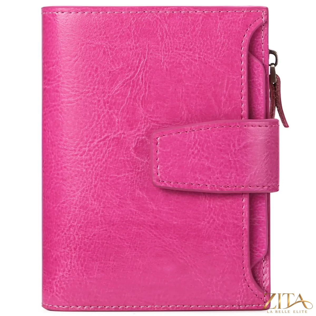 Leather bifold wallet by Trendsi with multiple card slots and a sleek, classic design in rich brown leather.