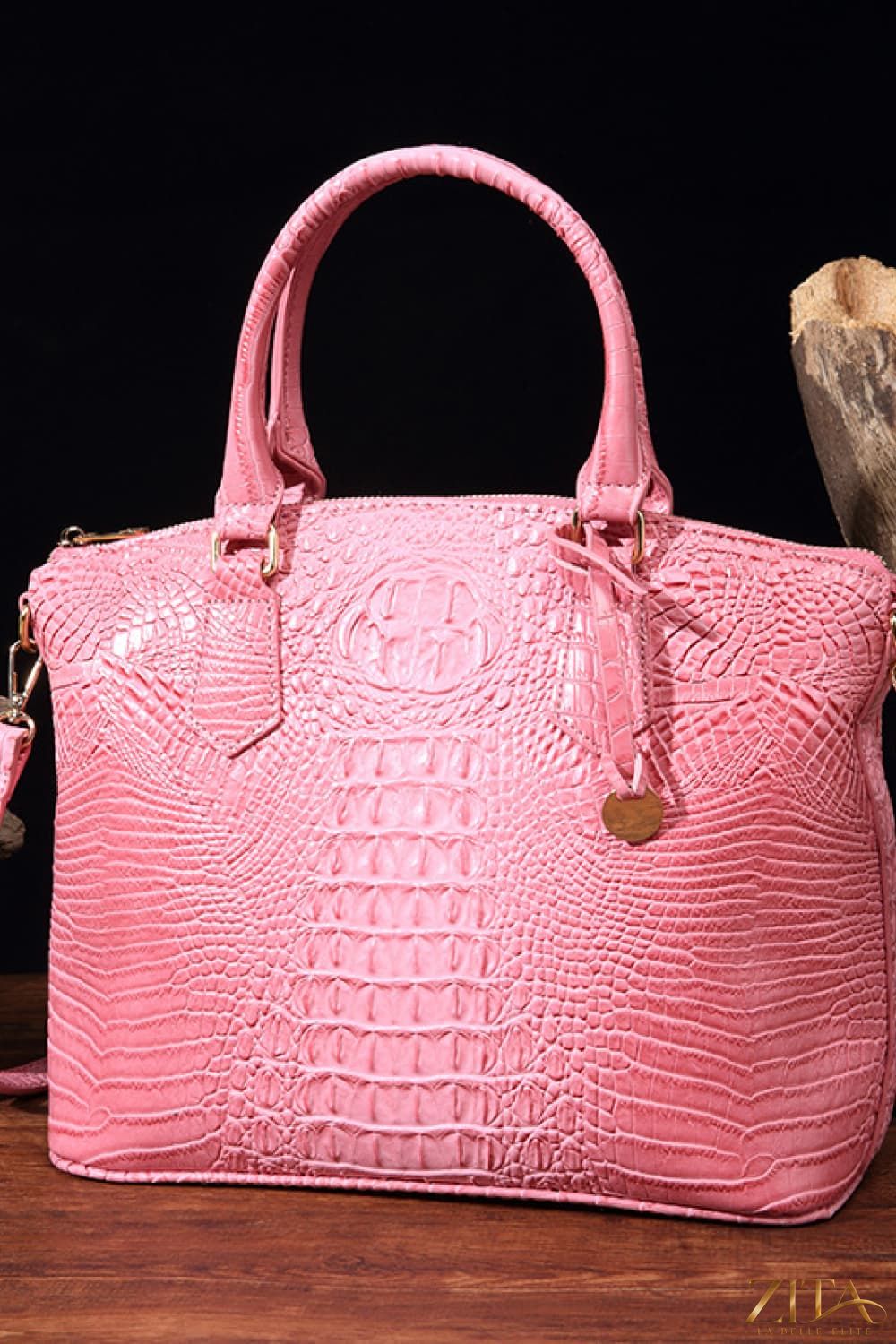 Zita La Belle Elite PU leather handbag with top handles and gold-tone hardware, stylish and spacious for everyday use.