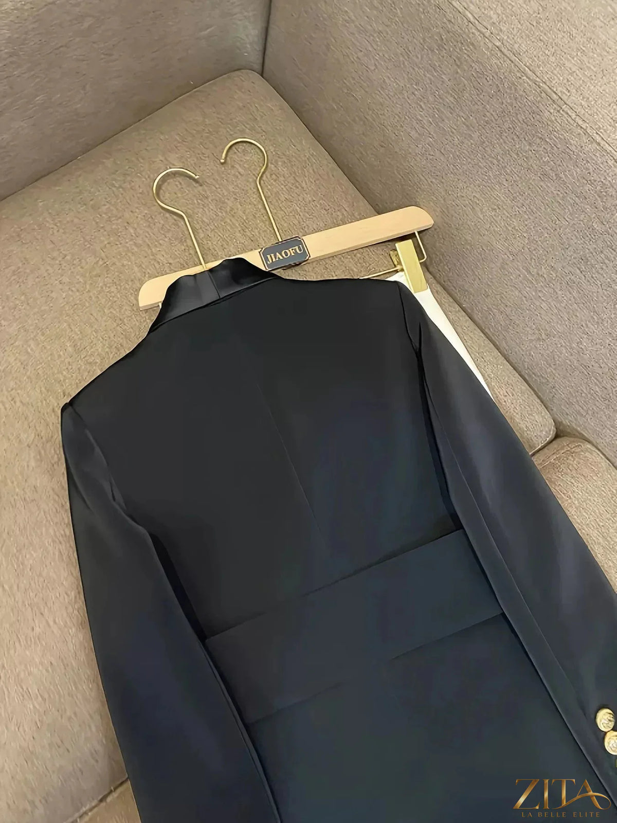 Slim fit double-breasted blazer by Trendsi, tailored in a sleek design with structured lapels and button closure.