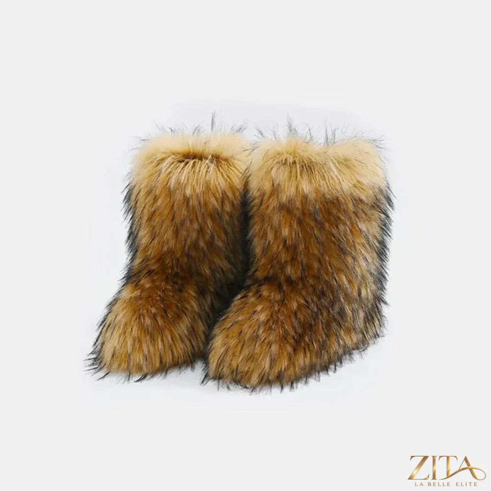 Zita La Belle Elite thermal fuzzy platform boots with thick soles and cozy fur lining, stylish winter footwear.