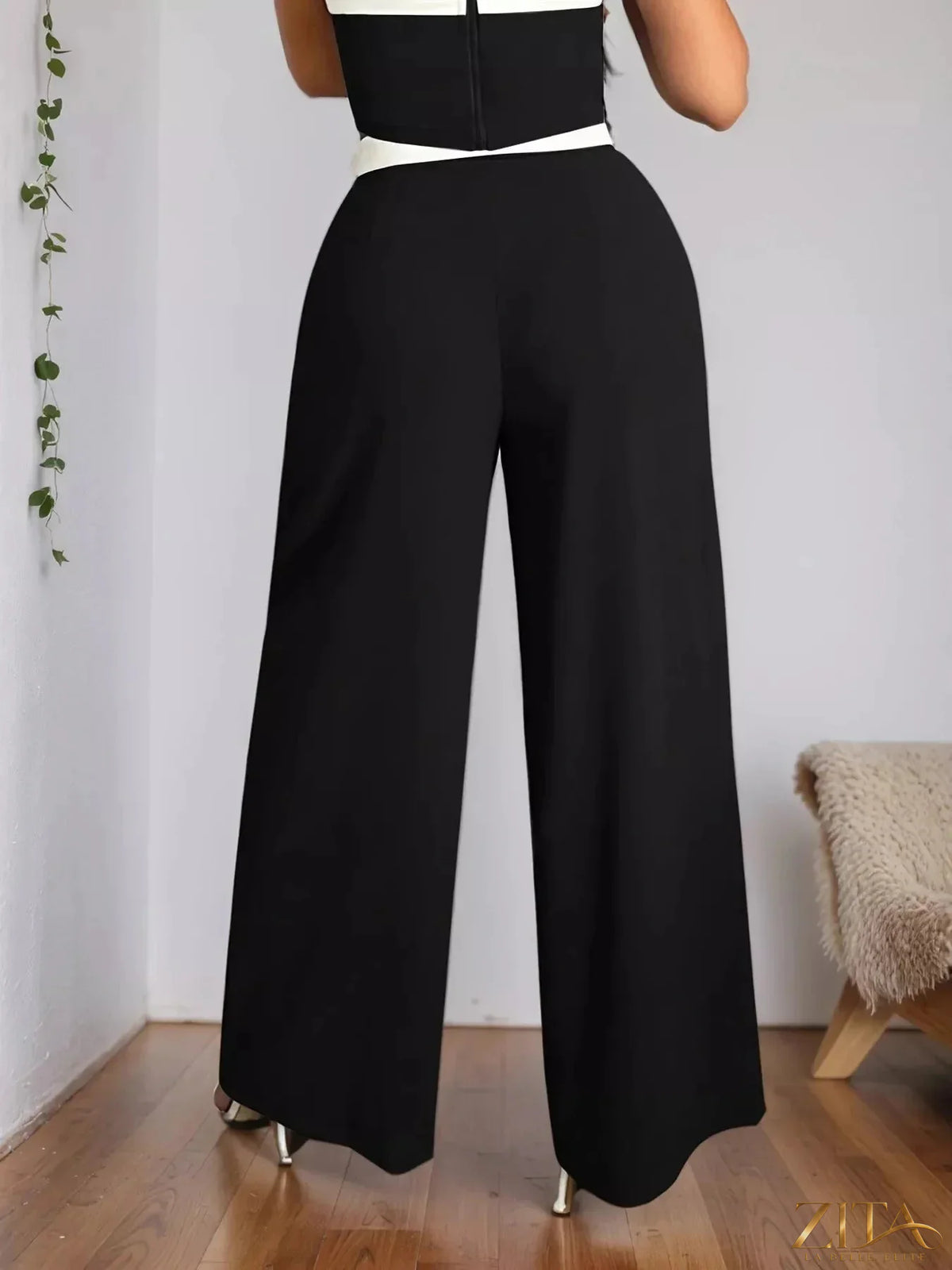 Zita La Belle Elite wide leg pants in soft fabric, featuring a relaxed fit and high waist, displayed on a mannequin.