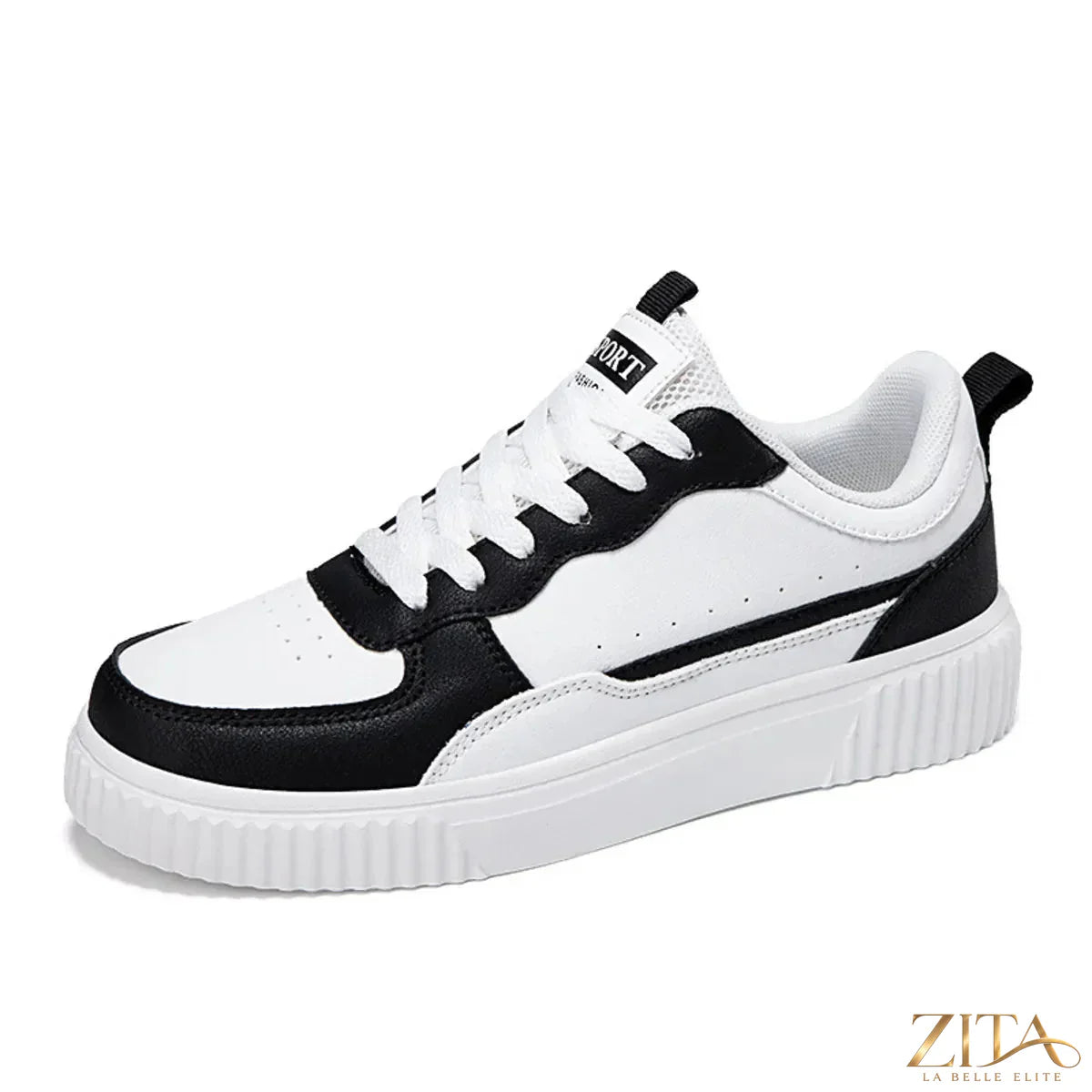Zita La Belle Elite lace-up contrast platform sneakers with chunky soles and stylish design, perfect for casual wear.
