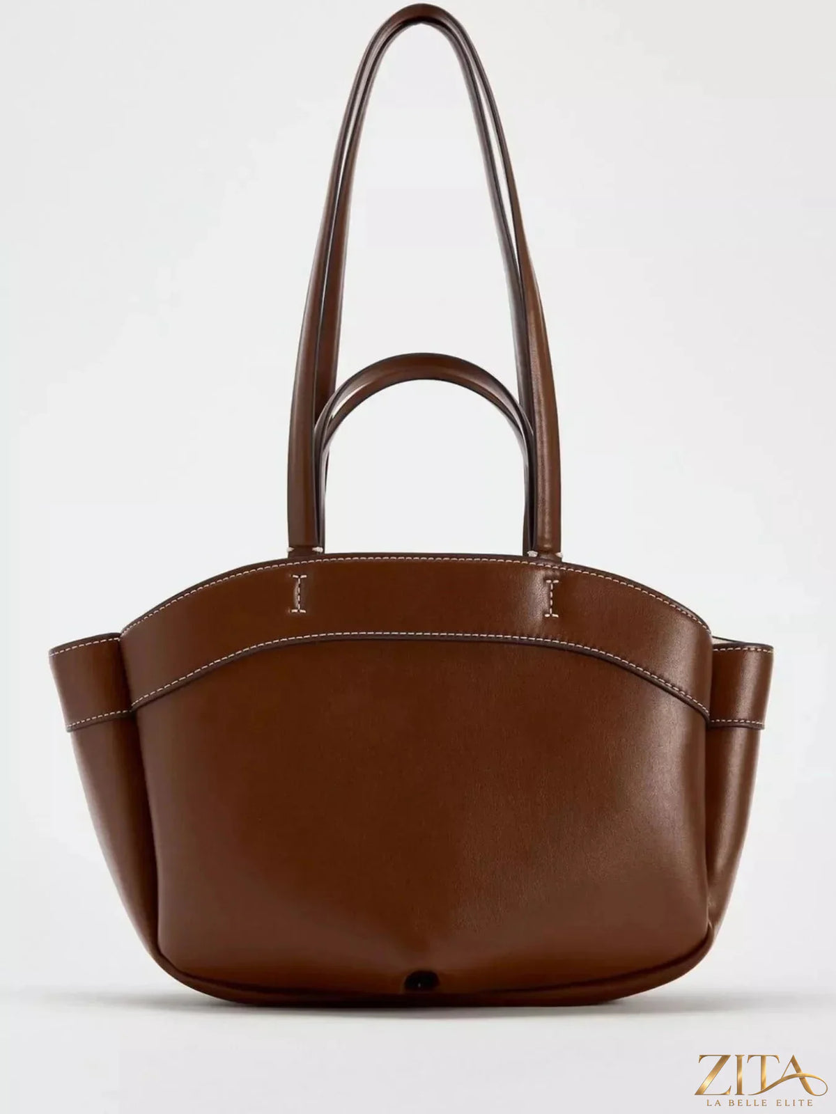 Zita La Belle Elite PU leather tote bag with double handles and spacious interior, stylish and functional for everyday use.