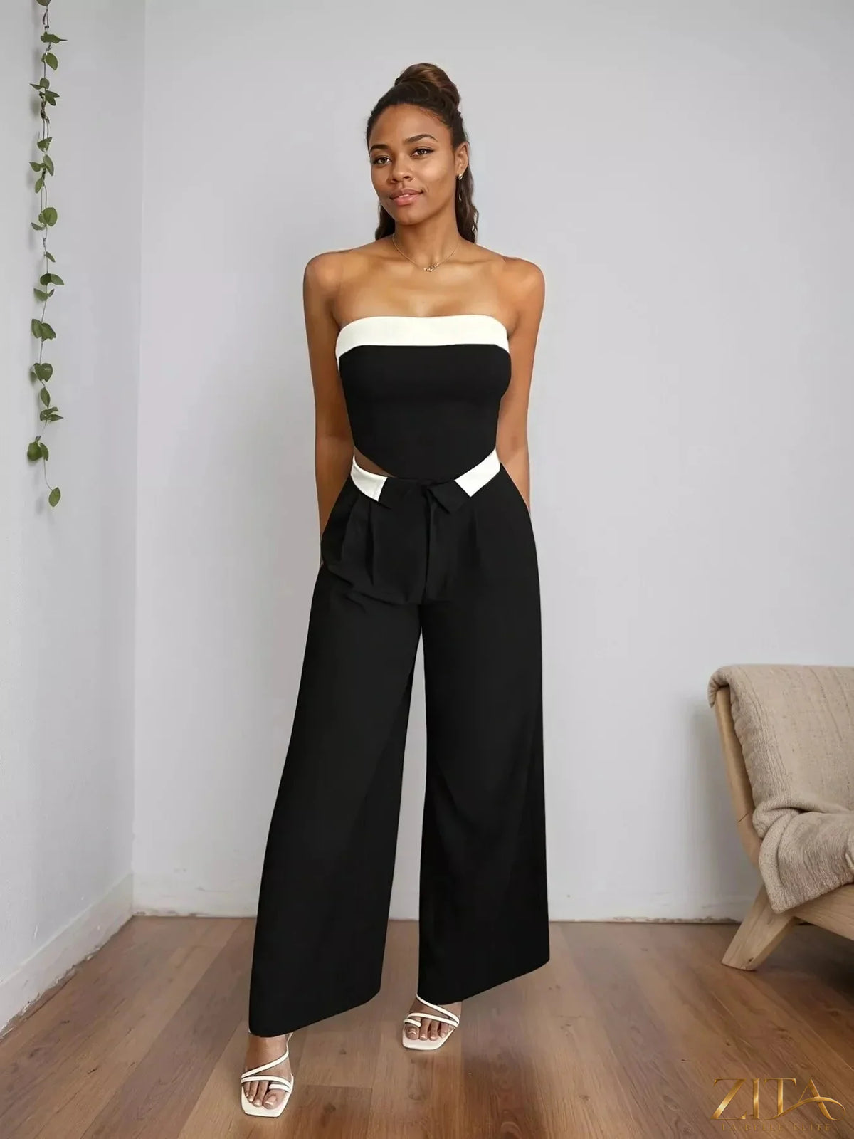 Zita La Belle Elite wide leg pants in soft fabric, featuring a high waist and flowing silhouette for a stylish, comfortable fit.