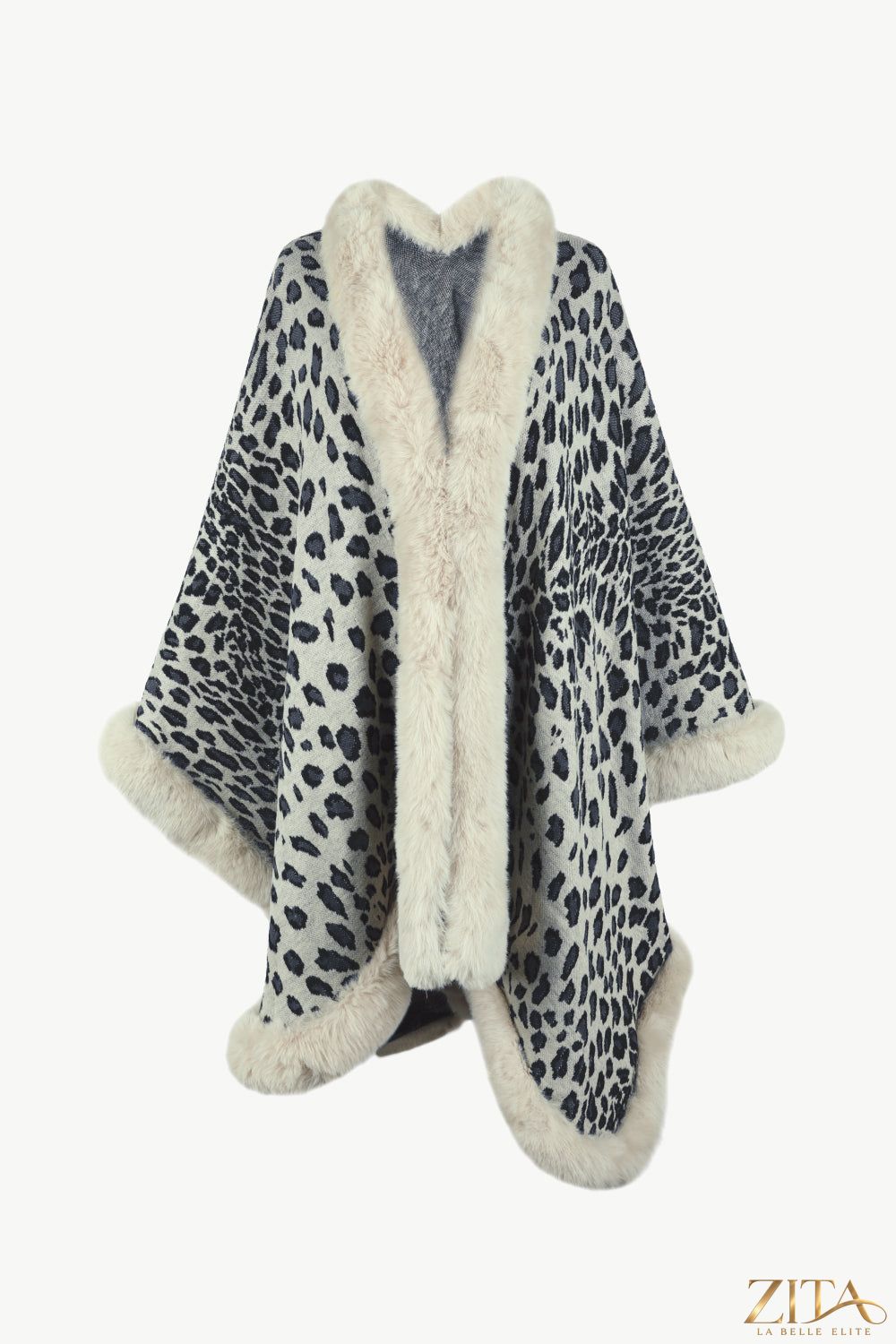Leopard open front poncho from Trendsi featuring a stylish animal print and cozy, lightweight fabric.
