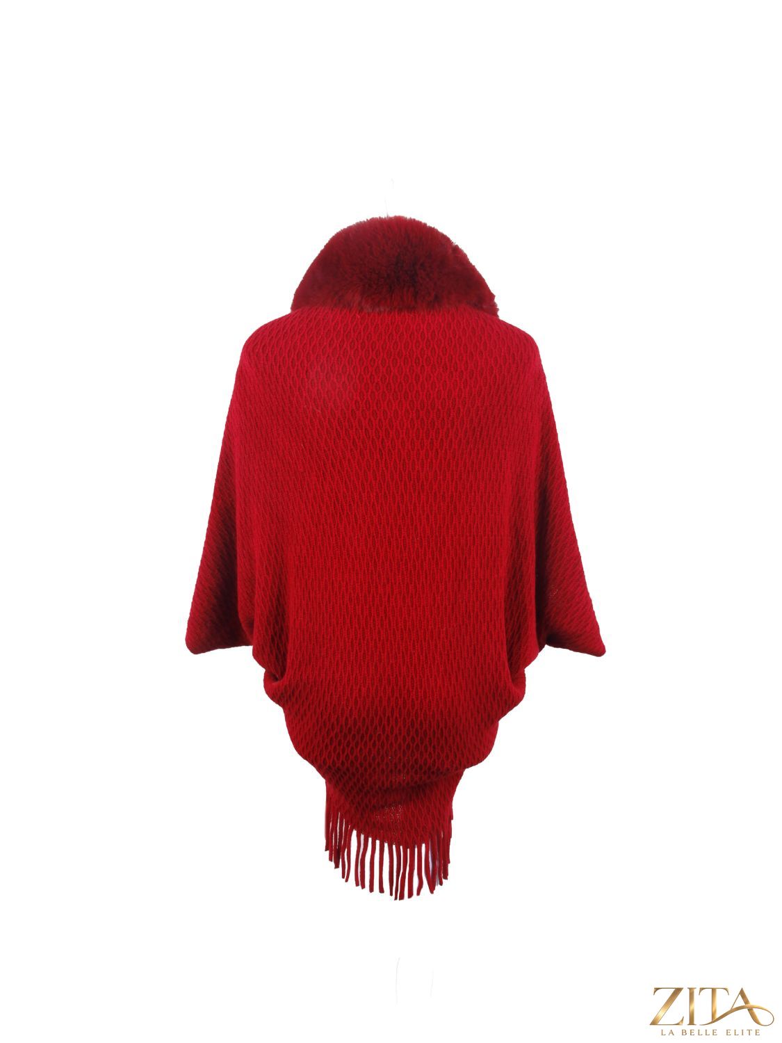 Open front fringe hem poncho by Trendsi, showcasing a lightweight, flowing garment with fringe details and a relaxed fit.