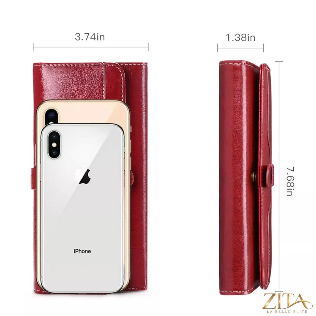 Leather long wallet by Trendsi featuring multiple card slots, a sleek design, and a secure fold-over closure.