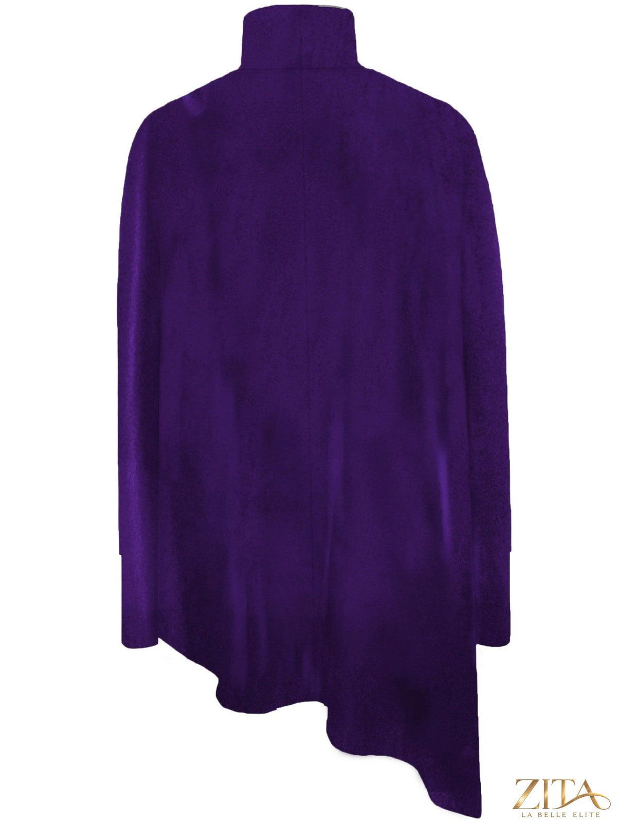 Elegant black turtleneck top with asymmetric hem from Trendsi, showcasing a fitted style and modern design.
