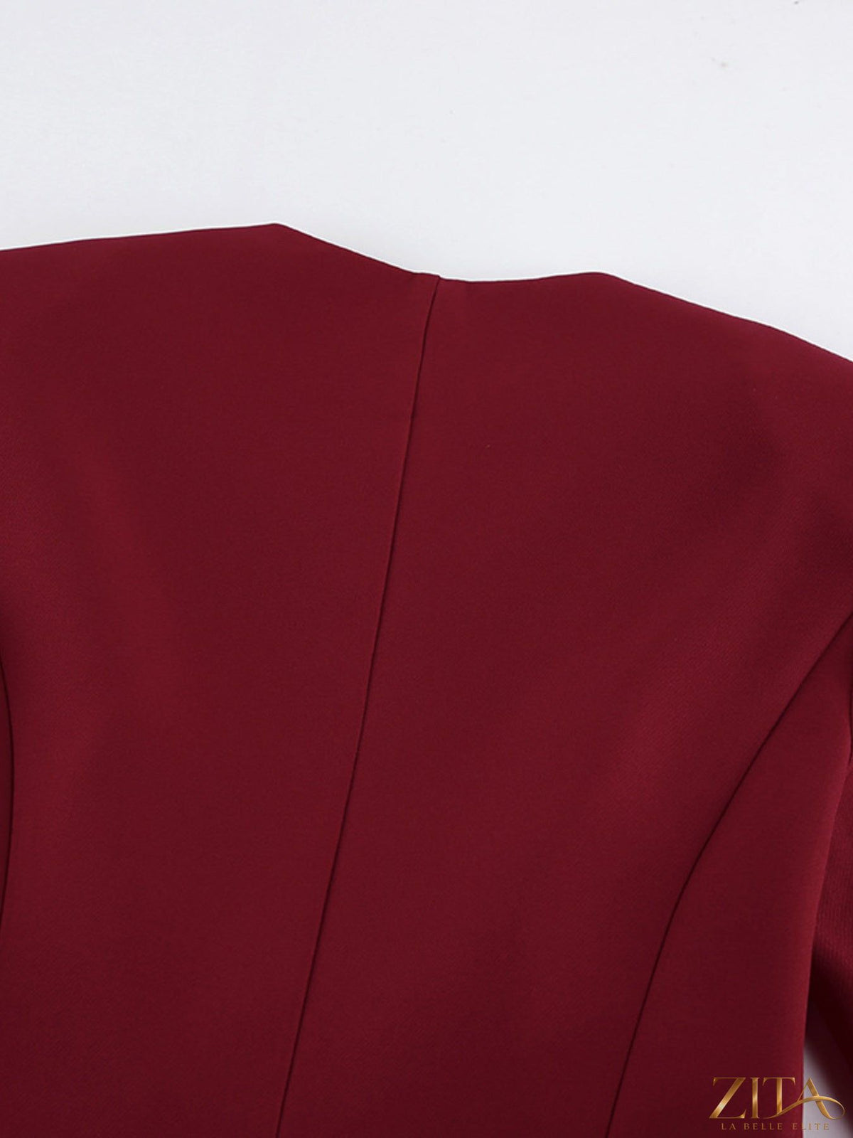 Zita La Belle Elite button-up peplum blazer and matching skirt set, tailored fit with stylish lapels and sleek design.