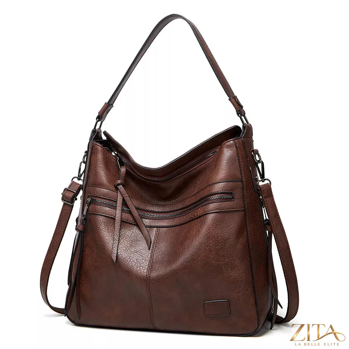 Zita La Belle Elite PU leather hobo shoulder bag with adjustable strap and spacious interior, stylish accessory for daily use