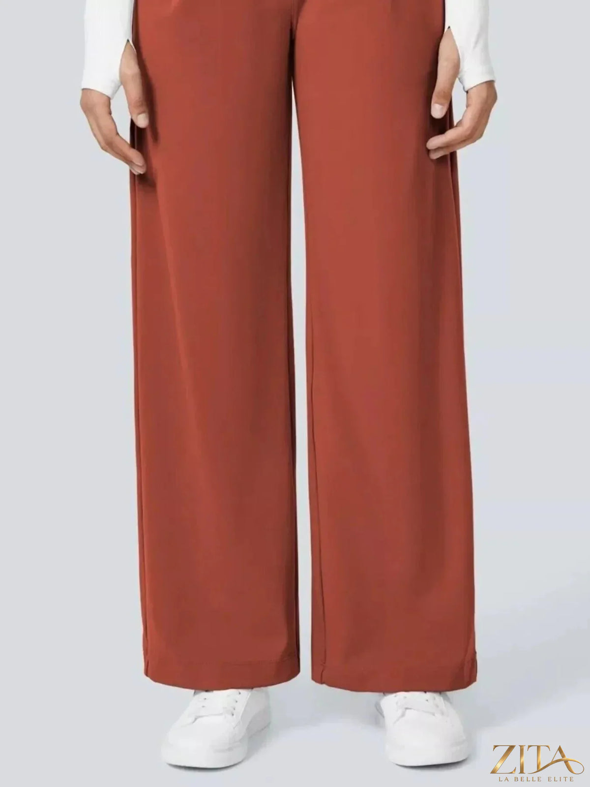 Zita La Belle Elite wide leg pants in soft fabric, featuring a relaxed fit and high waist silhouette.