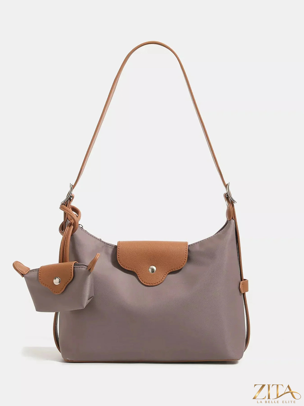 Zita La Belle Elite nylon hobo shoulder bag with matching coin purse, stylish and functional accessory for daily use