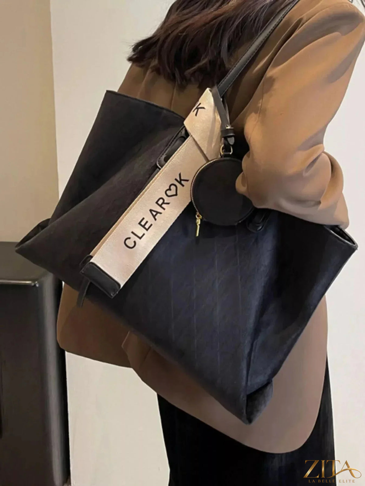 Zita La Belle Elite large capacity tote bag with attached coin purse, stylish and spacious for daily essentials