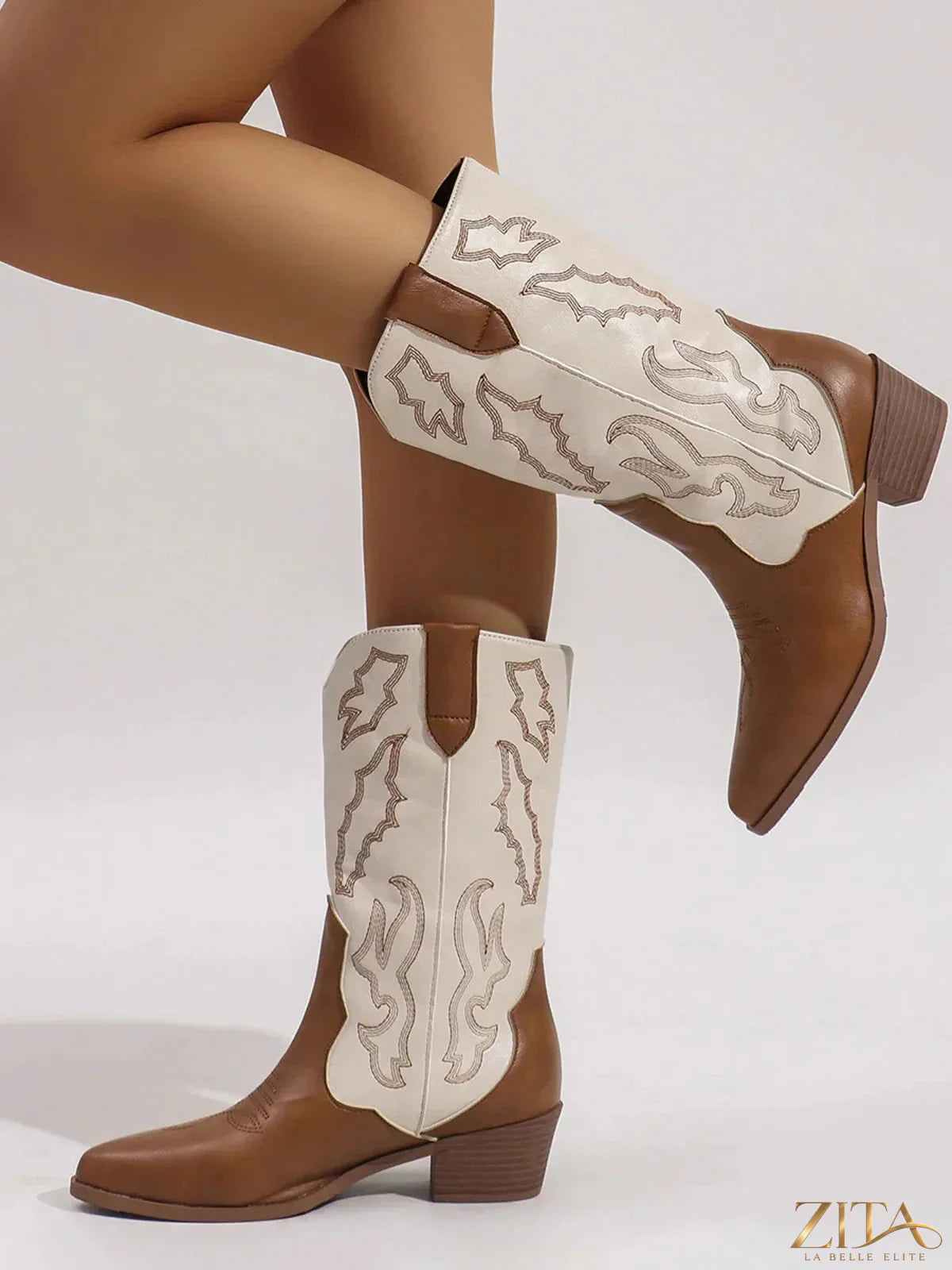 Zita La Belle Elite point toe block heel boots with sleek design and stylish heels, perfect for fashionable footwear.