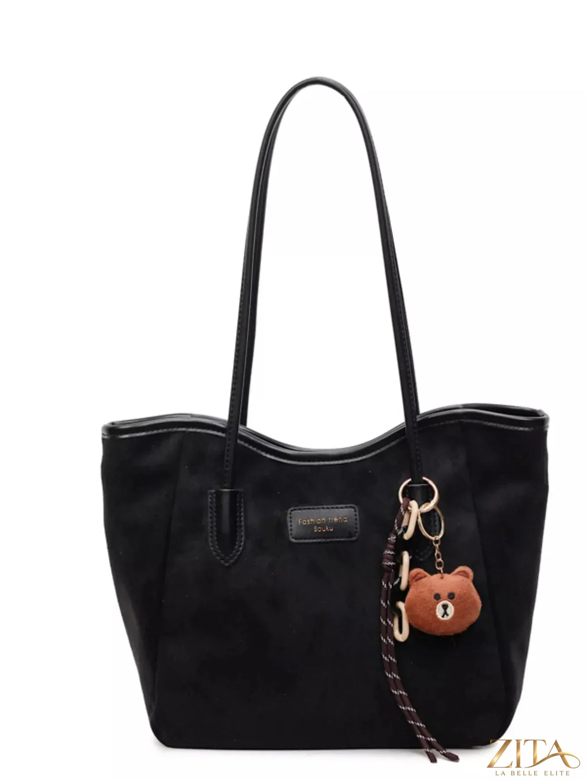 Zita La Belle Elite suede casual tote bag with sturdy handles and minimalist design, perfect for everyday use.