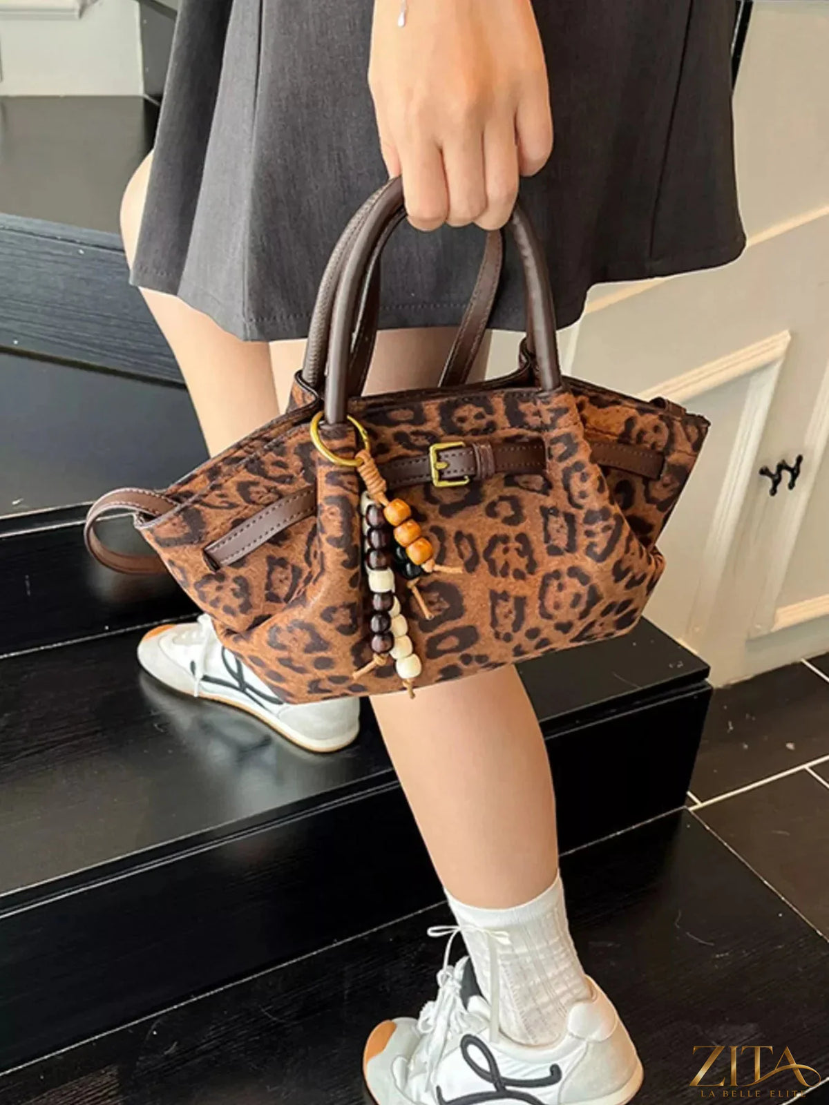 Zita La Belle Elite buckle decor tote bag with structured design and stylish hardware, perfect for everyday use.