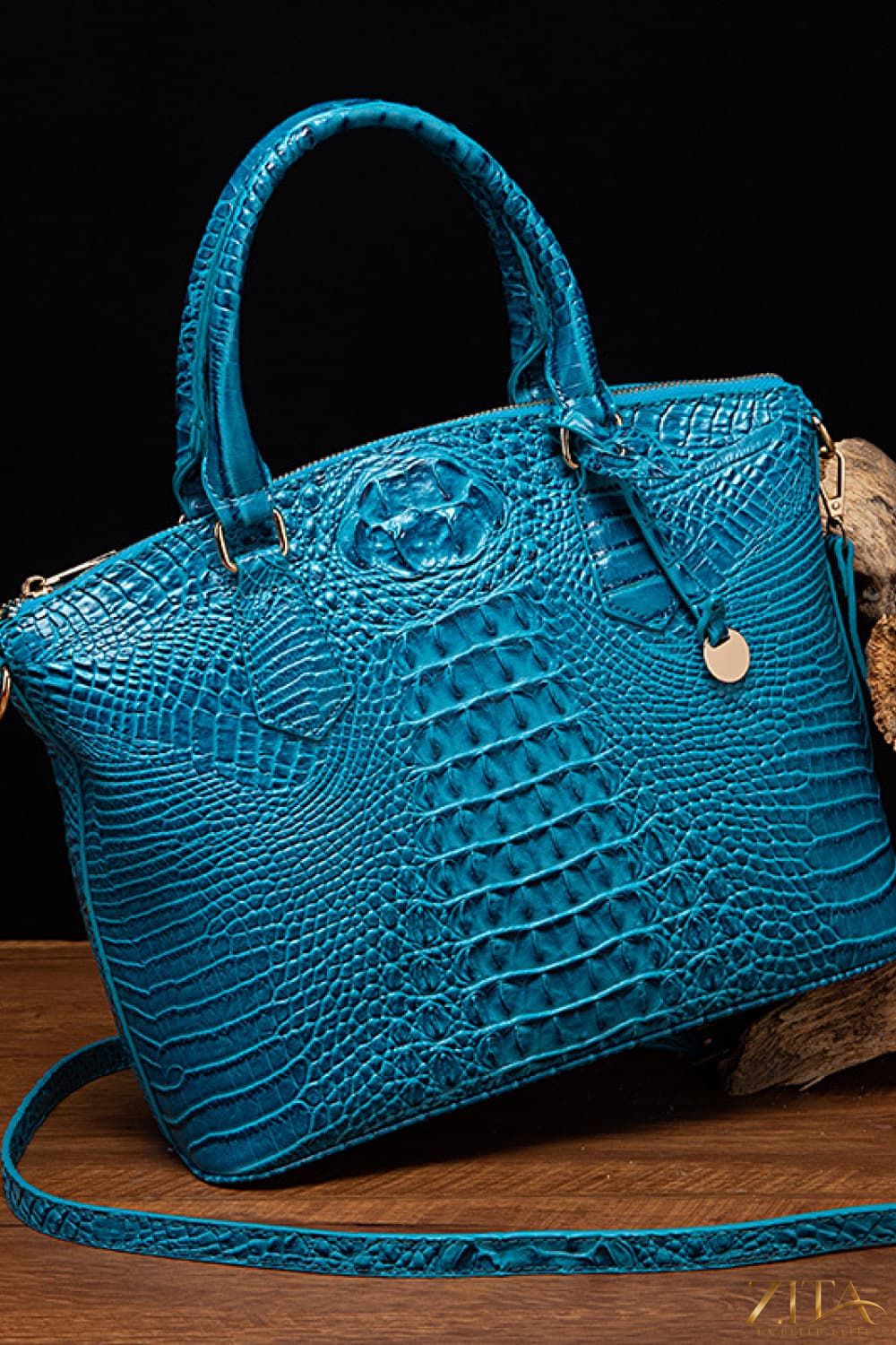 Zita La Belle Elite PU leather handbag with gold accents, stylish and spacious for everyday use.