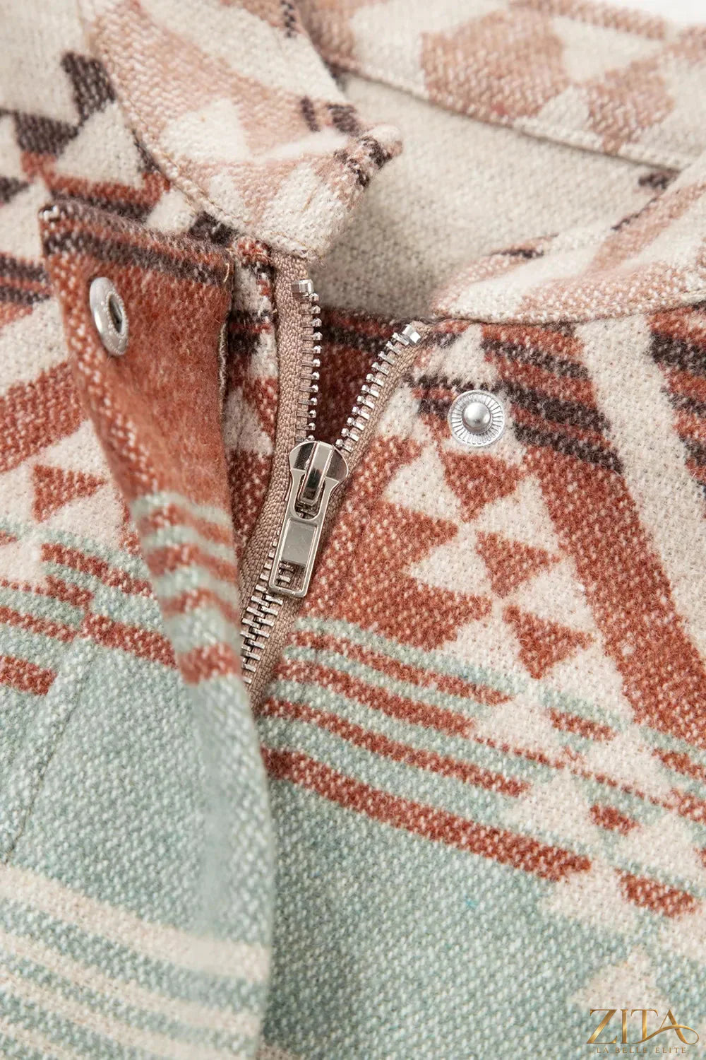 Zita La Belle Elite Aztec quilted patchwork western jacket with intricate embroidery and a stylish, fitted design.