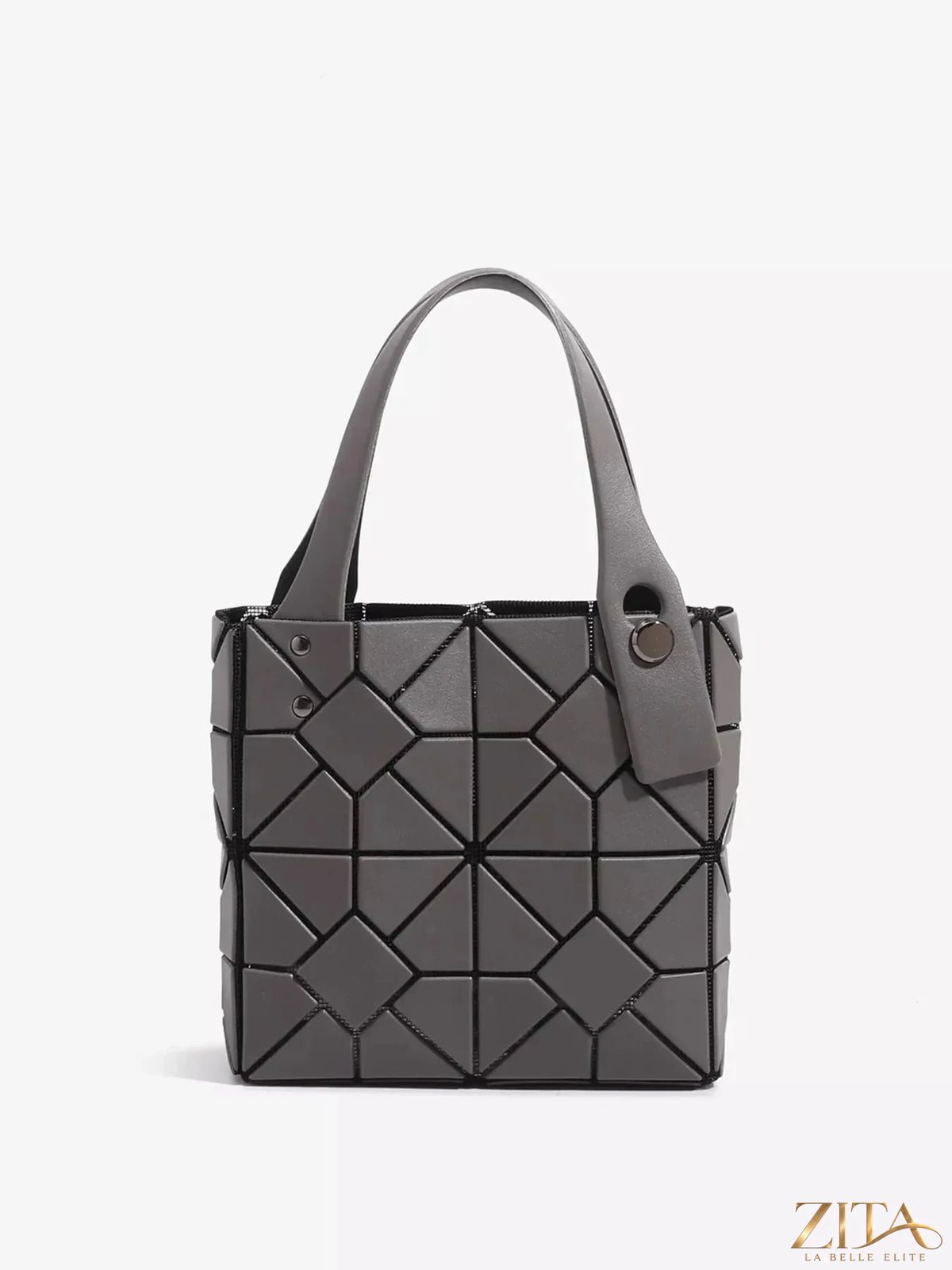 Geometric matte modular handbag by Zita La Belle Elite featuring a sleek, contemporary design with versatile interlocking compartments.