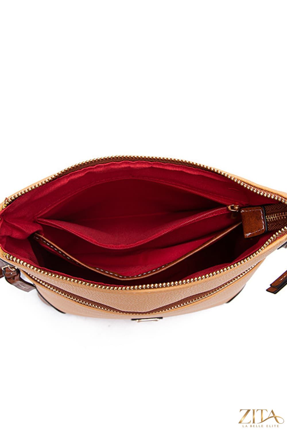 Zita La Belle Elite PU leather crossbody bag with adjustable strap and sleek design, featuring a compact, stylish look.
