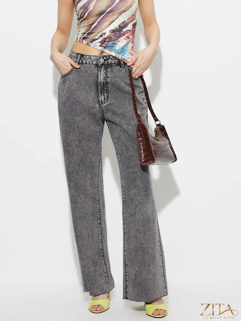 Zita La Belle Elite high waist bootcut jeans with front and back pockets, showcasing the stylish fit and denim fabric.