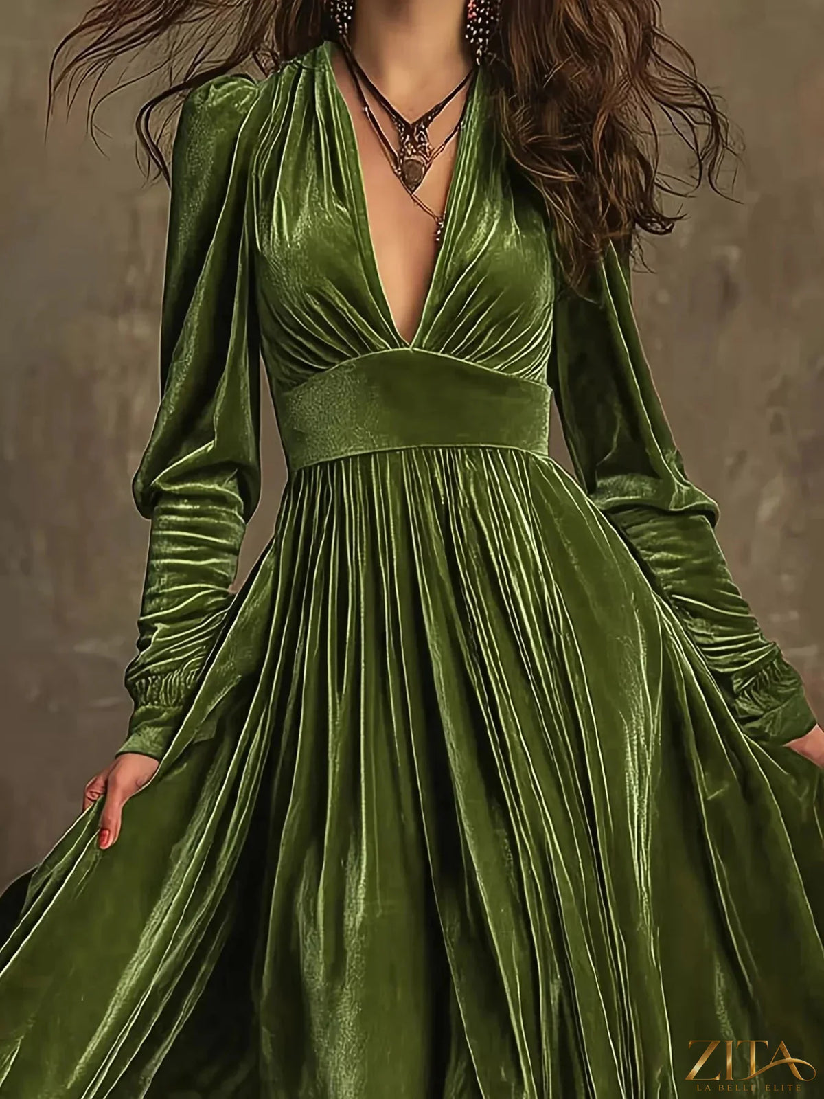 Long sleeve dress with ruffled hem by Trendsi, featuring a stylish and feminine design perfect for casual or dressy occasions.