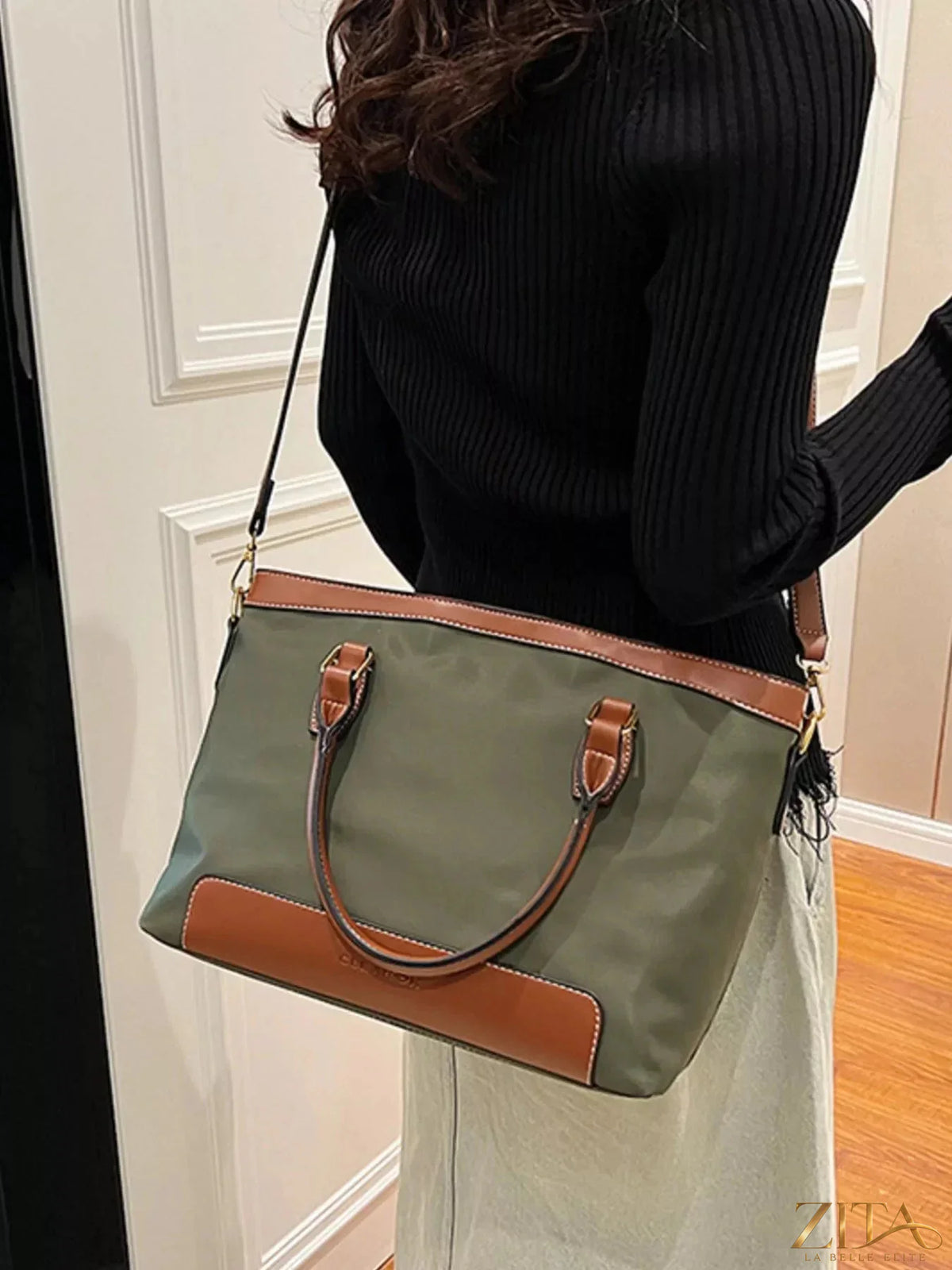 Zita La Belle Elite PU leather tote bag with dual handles and spacious interior, stylish accessory for daily use