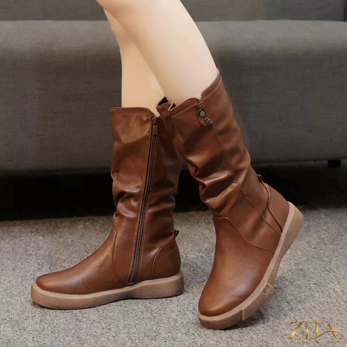 Zita La Belle Elite round toe platform boots with chunky sole and stylish design, showcased in a high-quality product image.