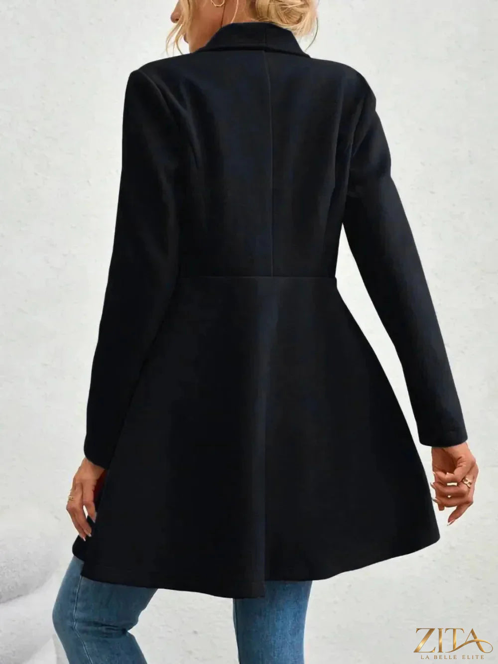 Zita La Belle Elite long sleeve coat with collared neck and button-up front, stylish outerwear for cold weather.
