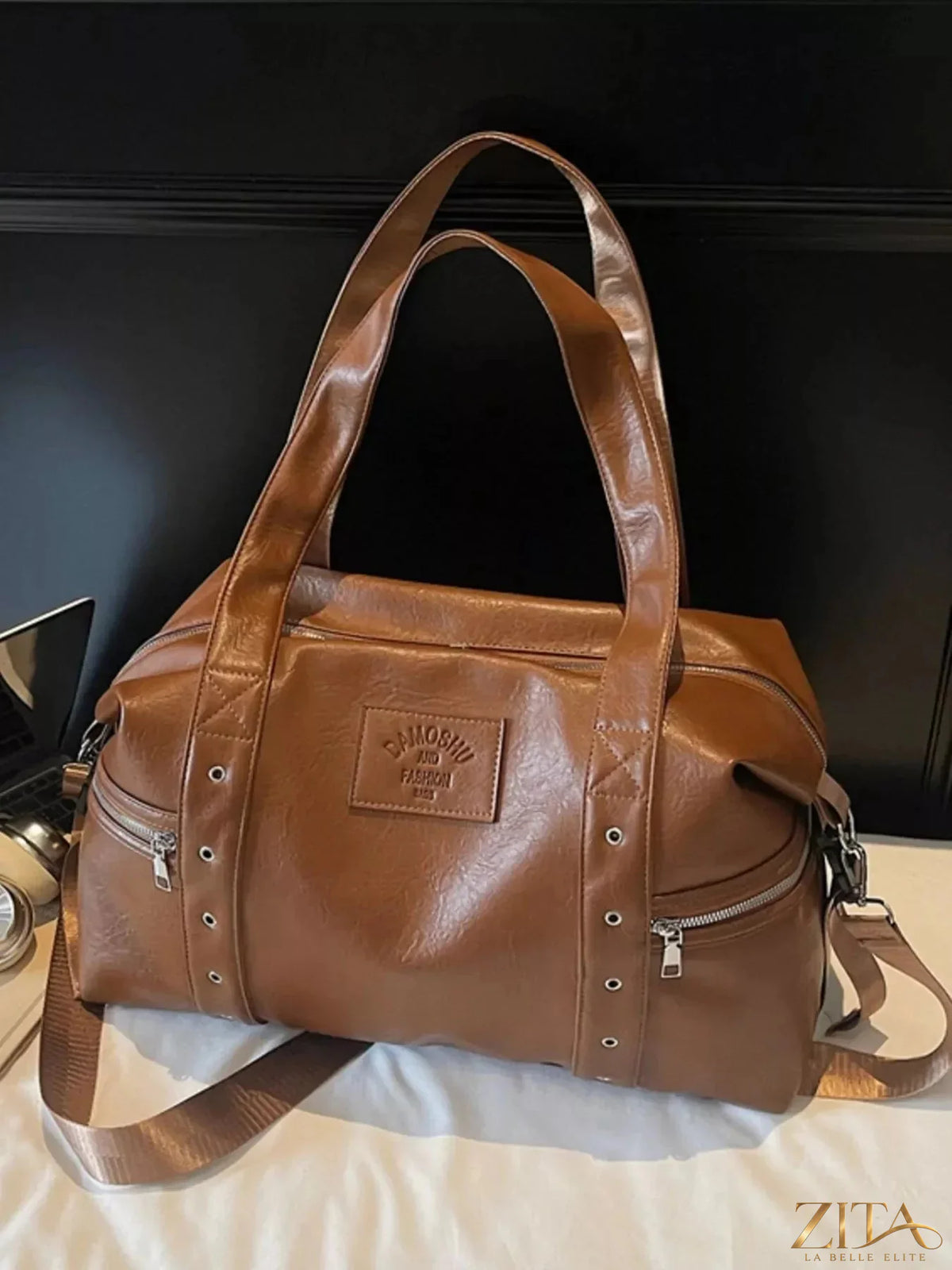 Zita La Belle Elite PU leather shoulder bag with adjustable strap and sleek design, perfect for everyday use.