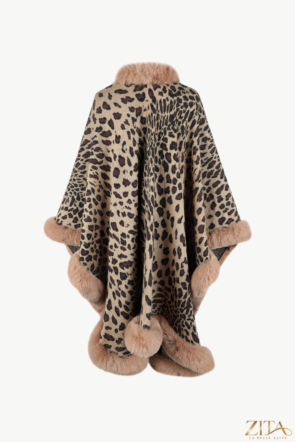 Leopard open front poncho from Trendsi featuring a stylish animal print, draped fabric, and relaxed fit for casual wear.