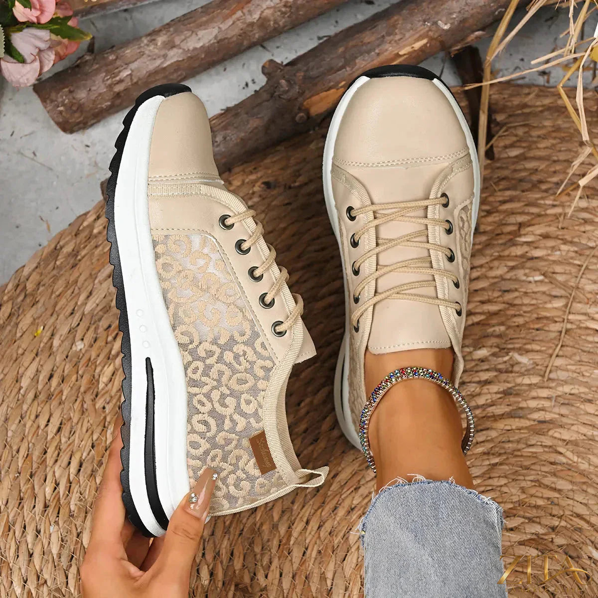 Zita La Belle Elite lace-up platform sneakers with chunky soles and stylish design, perfect for trendy casual wear.