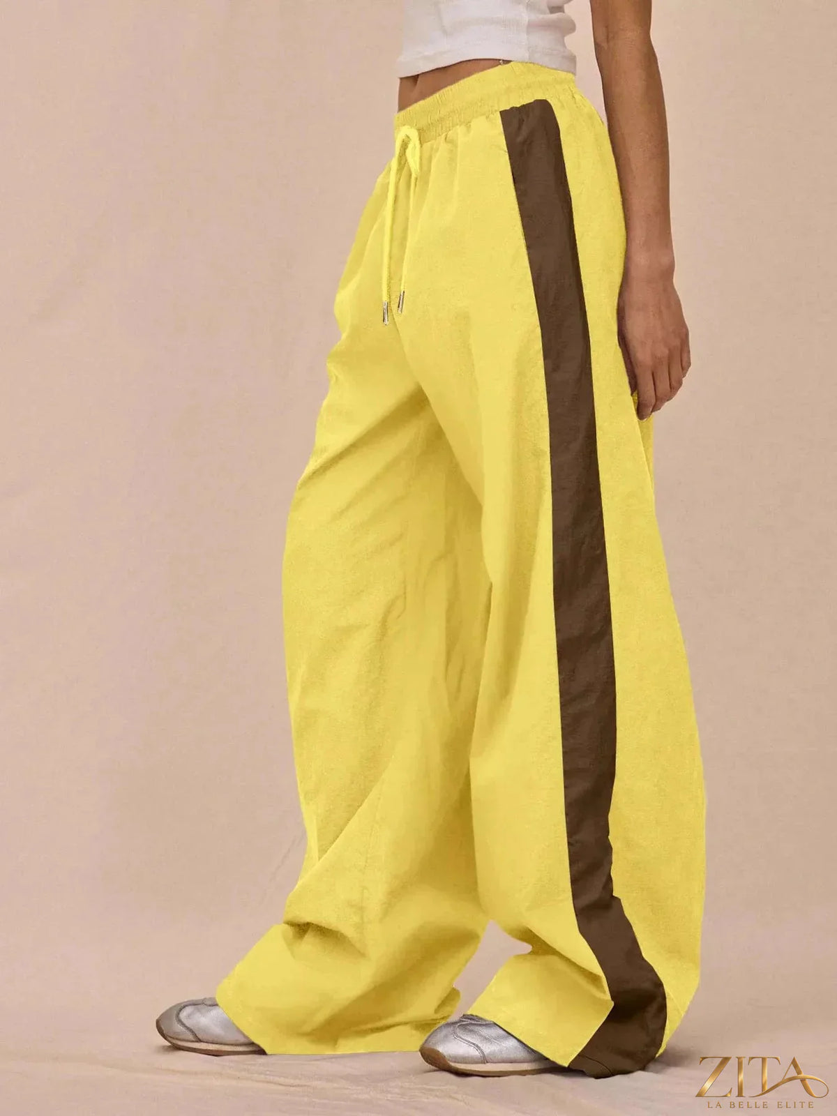 Color-block Zita La Belle Elite tracksuit with matching wide-leg pants, featuring vibrant color panels and a stylish sporty design.