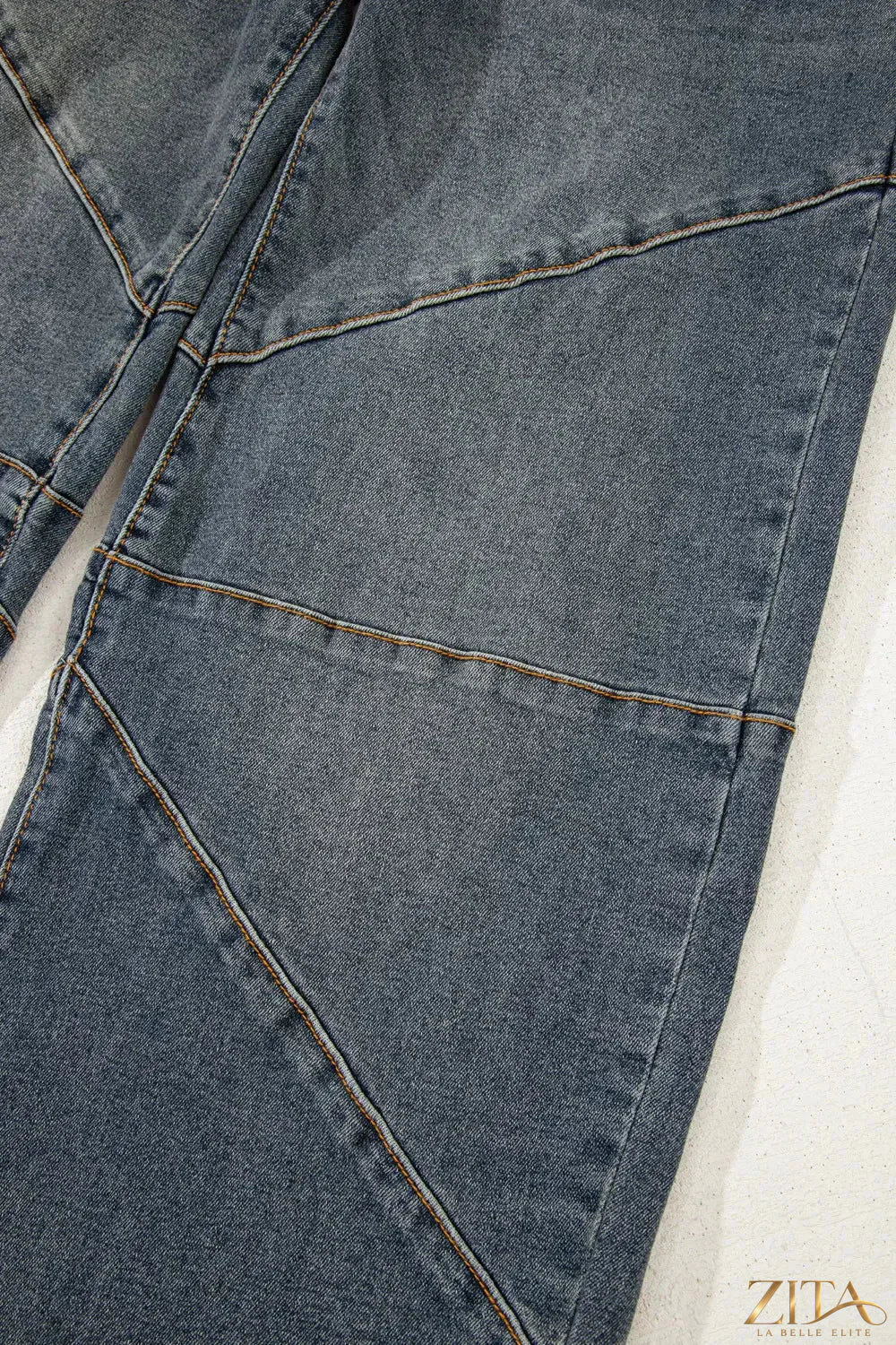 Zita La Belle Elite high waist straight jeans with exposed stitching and loose fit, showcasing classic denim design.
