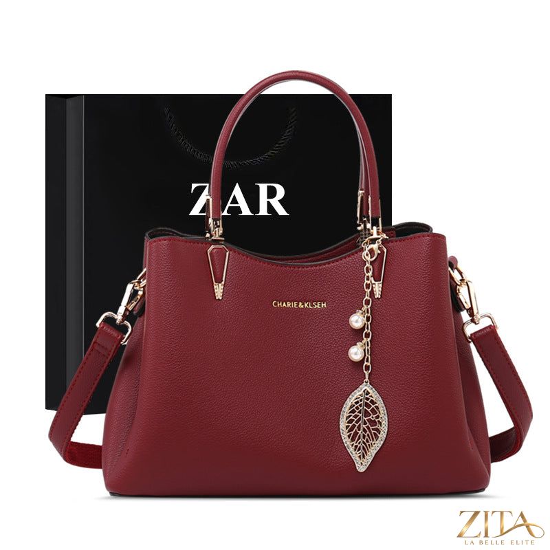 Zita La Belle Elite top-handle leather handbag with structured design and top handles, stylish and elegant for daily use.