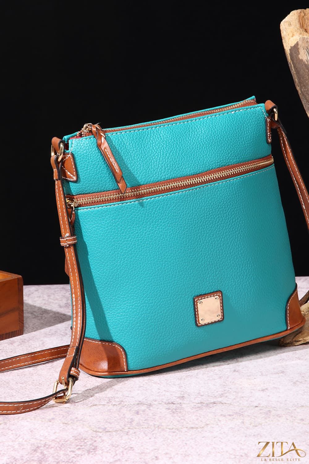 Zita La Belle Elite PU leather crossbody bag with adjustable strap and compact design for stylish everyday use