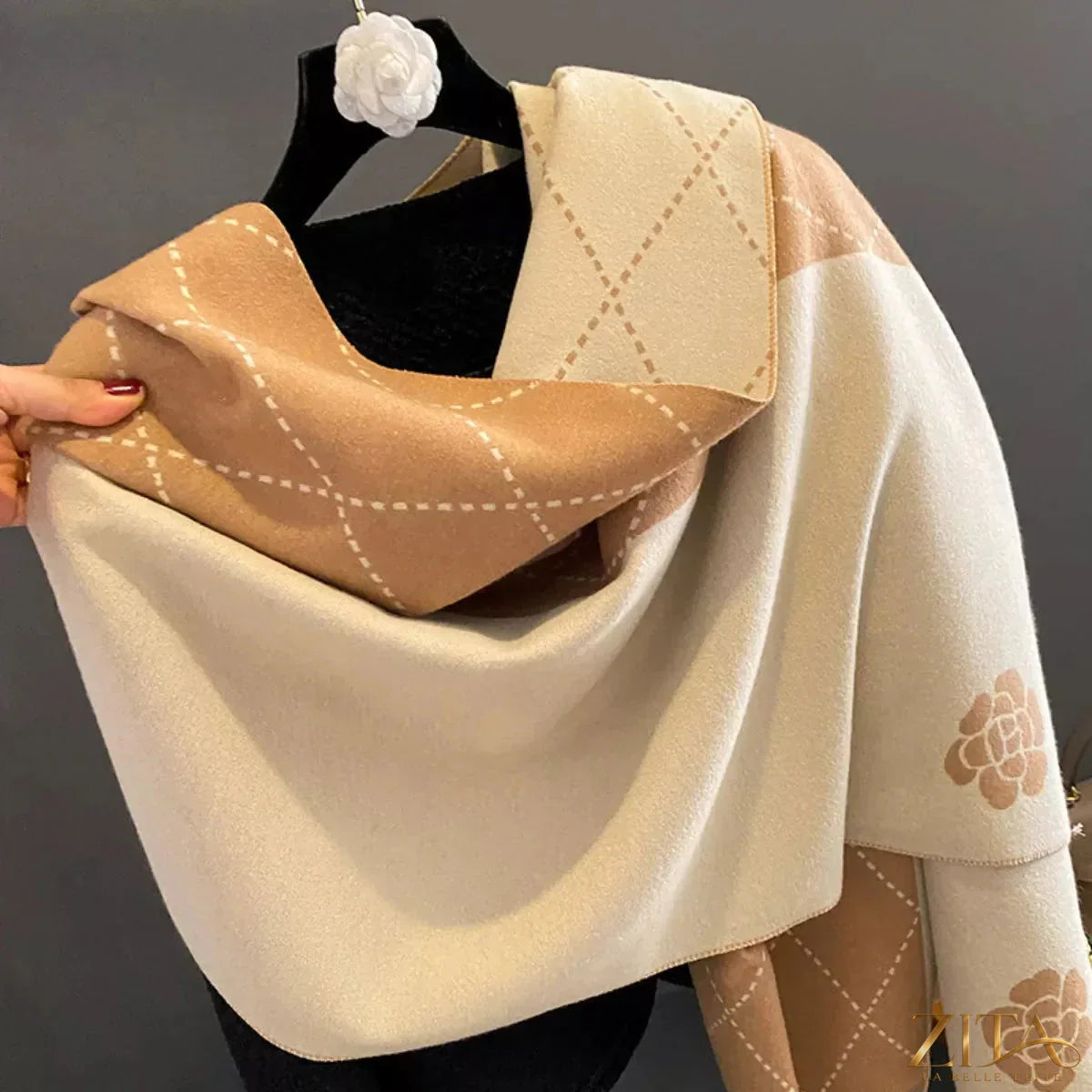 Raw hem scarf by Trendsi featuring lightweight fabric and frayed edges, styled draped over a neutral background.